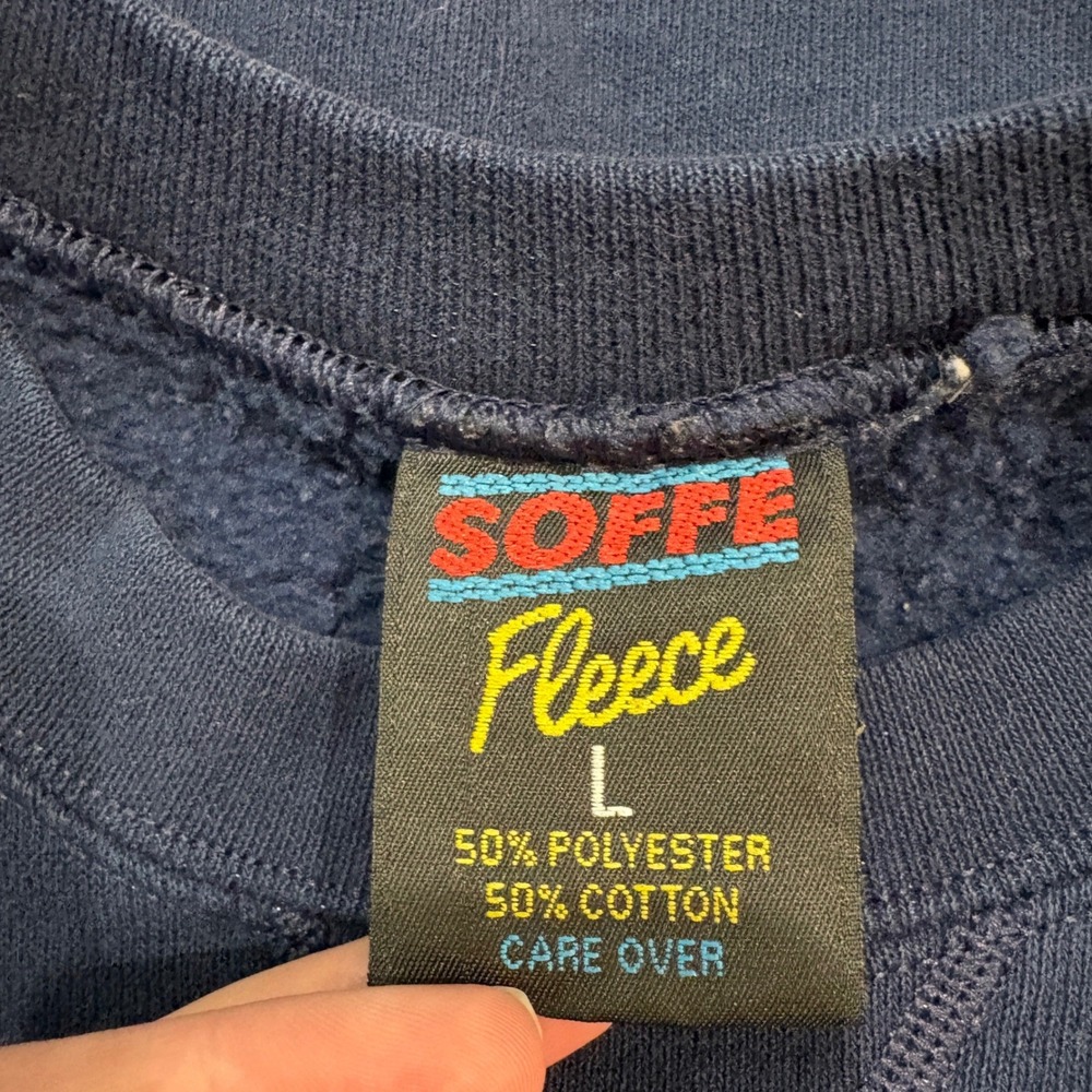 Vintage Soffe Fleece Crewneck Sweatshirt United States Army Blue Size Large - Picture 4 of 4